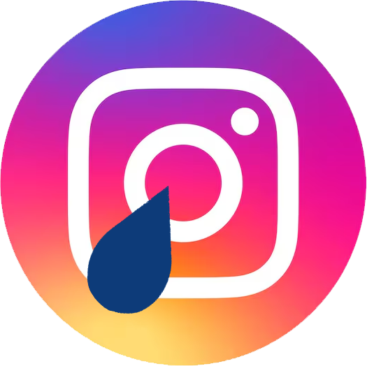 Logo Instagram con una lacrima che rappresenta un'attività presente solo sui social senza un sito web